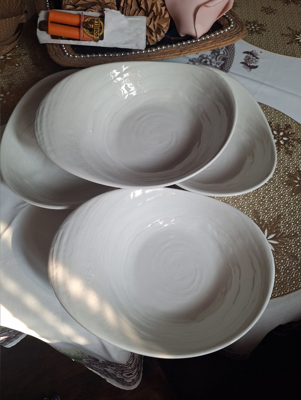 Steelite International Neutral White Ceramic Serving Bowls 4.made In England